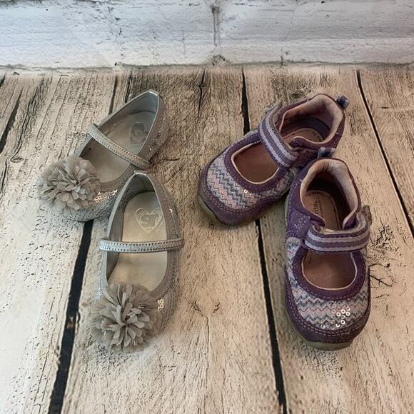 STRIDE RITE Girl’s Baby Buddy Ballerina Flats and Violet Dana Mary Jane /Size: 4 - Picture 1 of 16